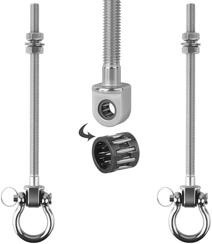 LIAILA Juego de 2 Ganchos para Columpio con rodamientos, Ganchos Resistentes M10 para Silla Colgante y Hamaca, viga de Madera o Techo de hormigón, Ganchos de Techo para Columpio, Hamaca y Veranda