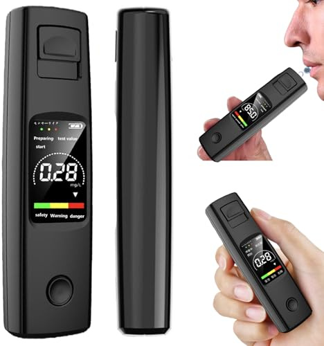 Alcolometro con sensore elettrochimico ad alta precisione, misuratore alcolico digitale USB C ricaricabile con display LCD e modalità di allarme a 3 colori, per auto a casa e feste