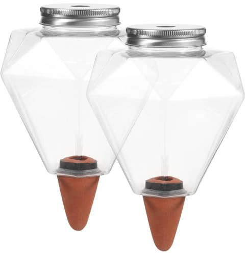 GARIOUANS Dispositivo di Autoirrigazione per Piante 2 Pezzi 500Ml in Plastica Trasparente Annaffiatoio Automatico per Piante da Interno ed Esterno Strumento di Irrigazione Lento e Vaso