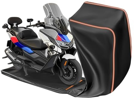 FJWDSC Funda Moto Impermeable Totalmente Cerrada, 220 x 115 x 135 cm