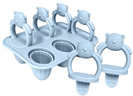 Molde para Helados de Leche,Herramienta Reutilizable de Silicona con 6 Cavidades | Molde para Helados para Dentición de Niños - Para Yogur Caramelos Mousse Leche Materna Puré De Fruta Principiantes