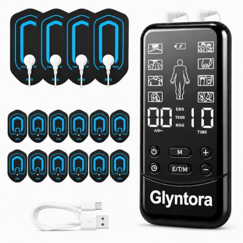Glyntora TENS Machine for Pain Relief EMS Muscle Stimulator Machine