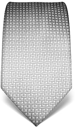 Vincenzo Boretti cravatta elegante classica da uomo, 8 cm x 15 cm, di pura seta di alta qualità, idrorepellente e antisporco, motivo a quadri grigio