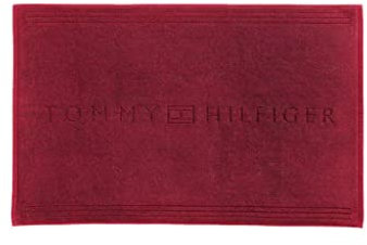Badteppich TOMMY HILFIGER 100% reiner Baumwolle MULTIFUNKTION Waschbar cm 50 x 80 rot