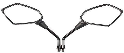 Paar Universal Motorrad Rückspiegel Seitenspiegel mit 8mm Quad Spiegel Scooters Schwarz (M8-Gewinde)