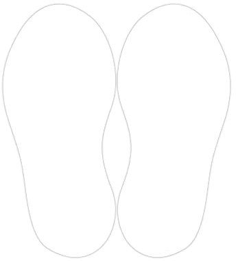 stempel-fabrik – Adhesivo para el suelo para espaciar – Espaciadores autoadhesivos para el suelo con revestimiento antideslizante (10 pares de huellas | Tamaño del pie 250 x 100 mm | Blanco)