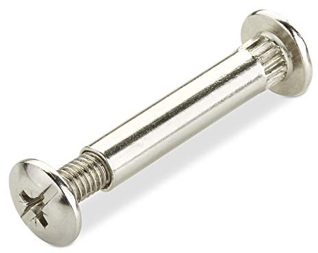 20 Stück SOTECH Korpusverbinder CONNECT Ø 8 mm mit M6 Gewinde | Verbindungsschraube mit Hülse Stahl vernickelt für Holzstärke 39-45 mm Schrankverbinder Kreuzschlitz PZ2 und Flachklinge