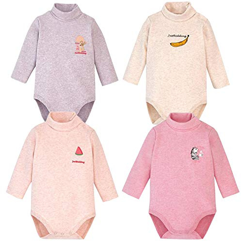 Blueleyu Body bébé pour bébés garçons et filles à manches longues en coton col roulé vêtements d'hiver épais (6-9 mois)