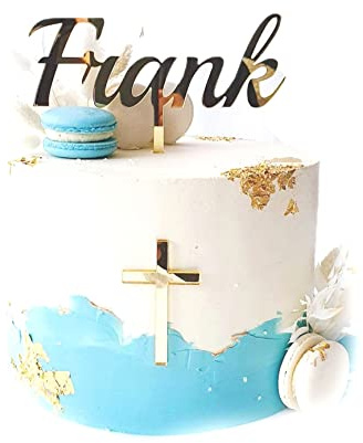 Personalisierte Tortendekoration zur Taufe, Konfirmation, Kommunion oder Firmung/inkl. Kreuz/Caketopper