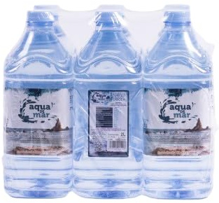 Hypertoniskt havsvatten 2 liter (6 st Pack) - Bisfenol A och Ftalat fri plastbehållare - Aqua de Mar - Flera fördelar - Fångad i Cape de Gata naturparken (Almeria)