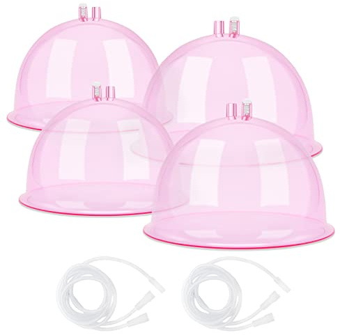 ZILAMPU Vasos de terapia de vacío para glúteos, 180 mm + 210 mm, tamaño XL, con forma de glúteos, diámetro de ventosas, accesorios para máquina de ventosas al vacío con manguera en Y para