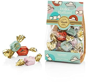 Venchi - Sachet de Chocolats Chocomousse assortis, 200 g - Lait, Noir extra 75%, Fraise & Crème - Sans gluten - Idée cadeau