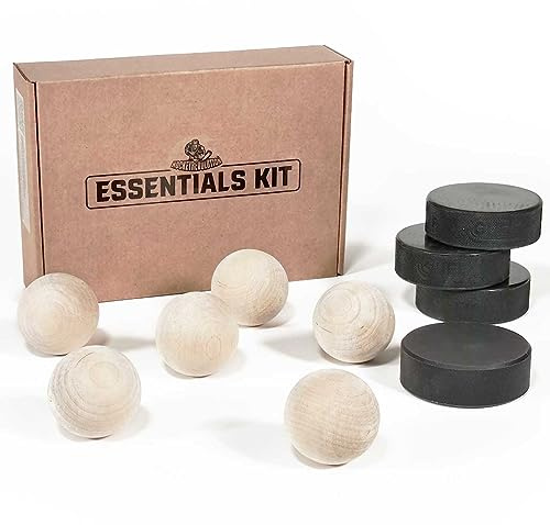 Hockey Revolution Essentials Kit – Palline svedesi in legno con dischi da hockey e disco in plastica resistente – Abilità di dribbling del pavimento, Deke e trapani per la manipolazione delle palle