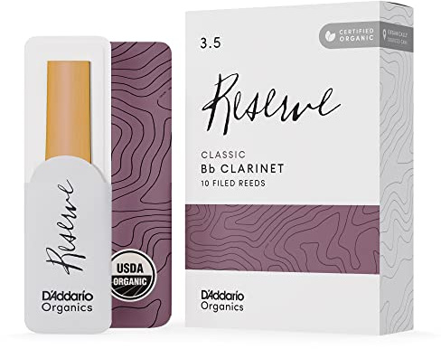 D'Addario Organisch Classic Bb Klarinettenblätter - Rohrblätter für Klarinette - Das erste und einzige Bio-Schilfrohr - 3.5 Stärke, 10 Packung