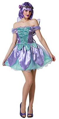Atosa Disfraz De Hada Mágica De Mujer Adulto Vestido Corto Con Alas Completo Color Violeta Púrpura Personaje De Fantasía Cuento Para Carnaval Halloween