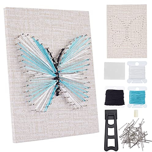 WEBEEDY Kit de arte de cuerda 3D para adultos principiantes, kit de manualidades de mariposa, incluye todos los accesorios y marco necesarios, decoración de pared para el hogar, regalo único