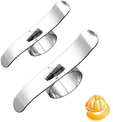 2Pcs Stainless Steel Orange Peeler, Jagowa Citrus Fruit Peeler Peeling Tool Kitchen Gadget for Lemon, Pitaya, Passion fruit and Grapefruit