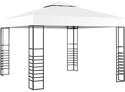 ZEYUAN Gartenpavillon, Faltpavillon, Pergola, Partyzelt, Standmarkise, Sonnenzelt, Garten Pavillion, Grillpavillon, 3×3 m Weiß