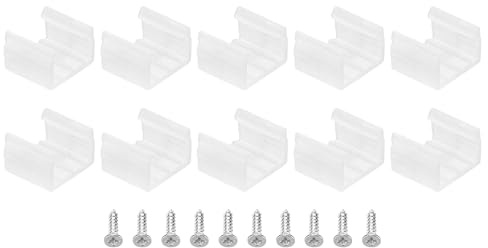 PATIKIL LED Streifenlicht Clips, 40er Pack Montagehalterung Befestigungsclips aus Kunststoff mit Schrauben LED Streifen Clips für 12mm-14mm Neon RGB Lichtkabelband, Durchsichtig