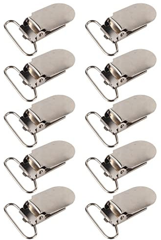 Schnuller-Hosenträger-Clips, Silberne Metall-Hosenträger, Schnuller-Clips, Schnuller-Clips Zur Herstellung von Schnullerhaltern, Lätzchen-Clips, Spielzeughalter (25 Mm)(25mm)