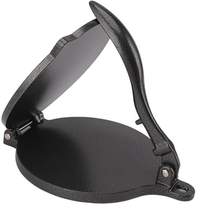 Tortilla-Presse, Heim-Tortilla-Maker aus Aluminiumlegierung, Manuelles Tortilla-Maker-Presswerkzeug für die Herstellung von Pizza-Pastetchen (20 cm Schwarz)