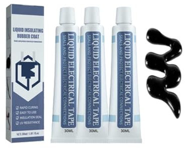 Flüssiges Isolierband, flüssiges elektrisches Band wasserdicht, flüssiges elektrisches Klebeband, flüssiges Isolierband schwarz (3PCS 30ml black)