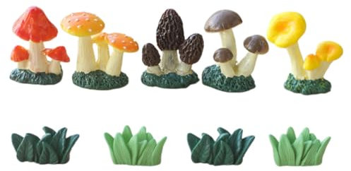 OUNONA Décoration De Paysage avec Figurines De Champignons Et Végétation Résine pour Micro-scènes Décoratives De Jardin Ou Bonsaï