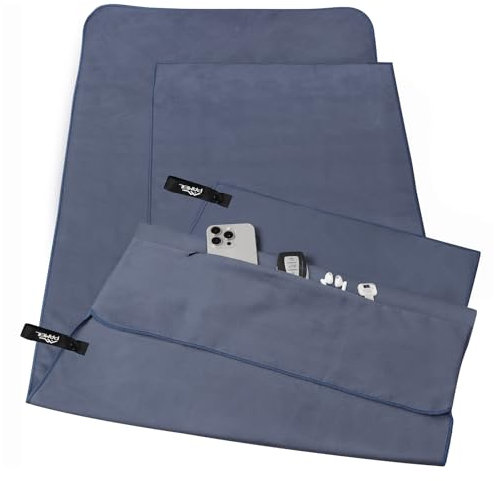 Pameil Asciugamano Microfibra - 2 pezzi Asciugamano palestra Compatto e Assorbente - Asciugamani Microfibra per Viaggio, Spiaggia, Sport e Palestra, Fitness Handtuch-01