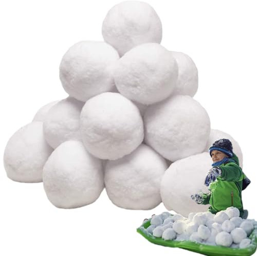 TARAKO Schneeballkampf-Set für drinnen und draußen,Schneeballkampf-Set für drinnen und draußen - 50 Stück realistische künstliche Schneebälle,Robuste künstliche Schneebälle, sicher mit Vliesbeutel für