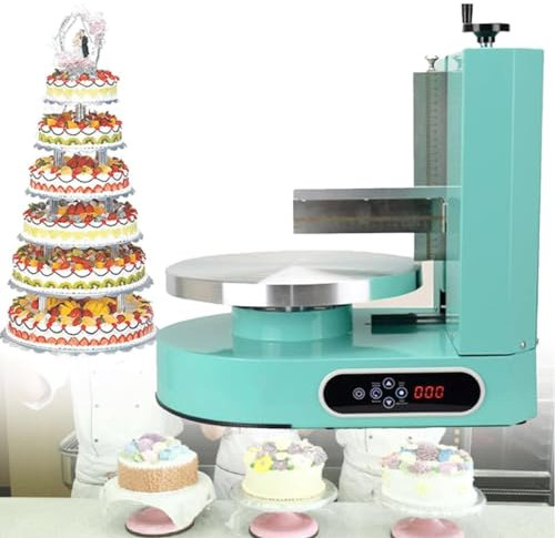 Oiyekntd Automatic Decorating Cake Coating Smoothing Scraping Machine 4-12 inch Portable Cake Icing Machine Adjustable Cake Icing Smoother Tool Baking Birthday Cake Frosting Machine,Green