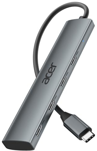 Acer USB C Hub, 10Gbps Type C Splitter with 4 USBC 3.2 Port, High Speed Type C Multiport Adapter for iPad MacBook Pro, iPhone 16/15, Surface Pro and More【Not Support Monitor or Charging】