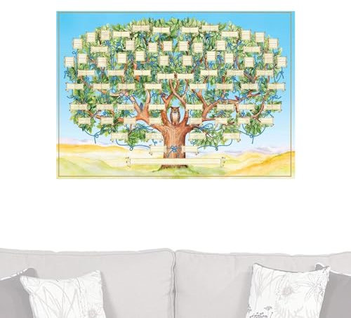 1/2 Stück leere Stammbaumtabelle - anpassbares Ahnengeschichts-Poster, befüllbare Ahnentabelle, Stammbaum-Poster zum Personalisieren mit Ihren Vorfahren, 40 x 60 cm