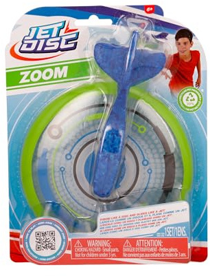 Jet Disc Zoom Verde, Divertente Gioco all'aperto, lancialo Come Un Disco e Guarda Come pianificare Il Cielo Come Un Aereo, Giocattolo per Bambini e Ragazze a Partire da 6 Anni in avanti