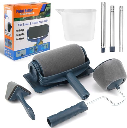 Raxfekro Set di 6 rulli colorati con serbatoio, rullo angolare, rullo di colore, adatto per ufficio, casa, scuola, soffitto