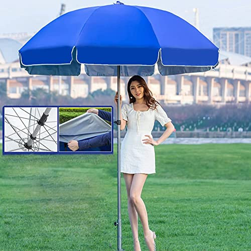 asdchZen 8Ft/2,4M Sonnenschirm Terrassenschirm Marktschirm Tischschirm In Blau, Wasserdicht/Uv-Schutz, Für Rasen/Garten/Poolseite