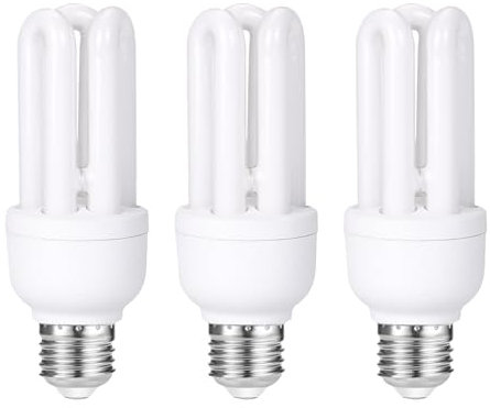 FanciBuy 3 Pack Energy Saving 11W=60W E27 ES CFL Light Bulbs, Edison Screw CFL Light Bulbs, Daylight 6400K, Compact Fluorescent Lamp
