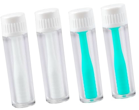 Lot de 4 ventouses pour lentilles de contact - Aide à l'insertion des lentilles de contact - En silicone - Aide au port - À insérer avec bouteille