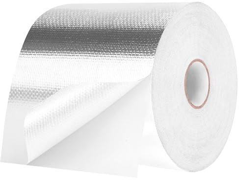 HONGTAISHENG Aluminium Klebeband, 119mm x 50m Wasserdichtes Alu Klebeband, Hitzebeständiges Selbstklebeband zum Abdichten Reparieren, Panzertape Verstärkt mit Einem Glasgittergewebe