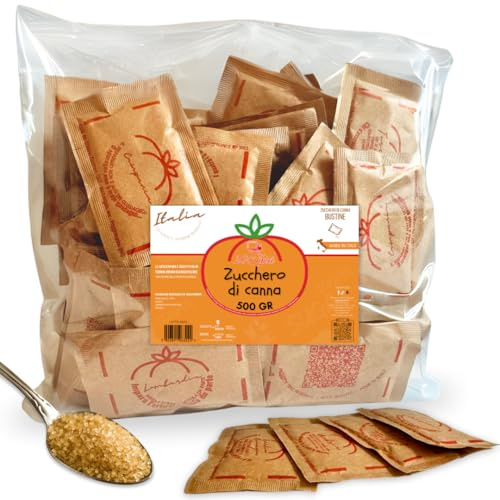 Zucchero & Proverbi 20tipici - Bustine Zucchero di Canna da 5gr con Frasi & Citazioni Italiane - Bustine Monodose 500G - Made in Italy (500GR/100 BUSTINE, CANNA)