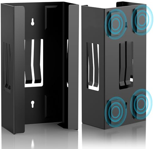 Mxsapve Magnetic Glove Box Holder, Disposable Glove Dispenser Wall Mount, Metal Glove Rack Organizer for Rubber Latex Gloves Tissue Box, Black