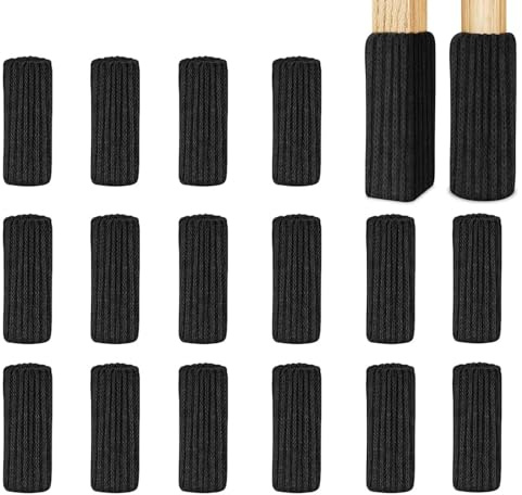 16 pezzi feltrini per sedie quadrati gommini per sedie Calzini per Sedie,Antiscivolo Coprigambe per Sedie,Calzini per Gambe per Sedie Imbottiti in Maglieria, Coprigambe per Gambe per Sedia con Feltro
