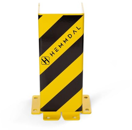 HEMMDAL Rammschutz-Ecke | U-Form | HxBxT 400 x 160 x 160 mm | 5 mm Materialstärke | 3-seitiger Schutz in Signalfarben | einfache Montage | Anfahrschutz aus Stahl | Pfostenschutz | Regalschutz
