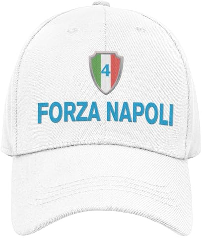 Vulfire Napoli Cappello Uomo Donna Regalo Tifoso Originale Idee Regali per Lui e per lei per Natale Taglia Unica Cappello Nero con Visiera Sportivo Calcio.