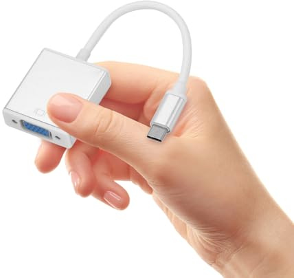 CIYODO Cable Plug and Play Adaptador USB 3.1 Tipo C a Vga Plata Resolución 1080p Material Plástico para Monitor y TV