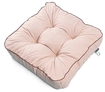 TexDeko® Ecolen Loungekissen Stuhlkissen 70x70x12 cm Sitzauflagen Gartenmöbel Polsterauflagen UV-Schutz & Wasserabweisend Bodenkissen Outdoor Rattanmöbel (Beige)