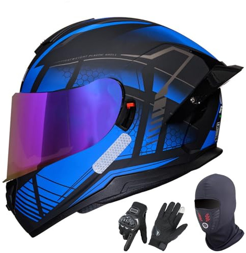 GAORUTO Casque de Moto Intégral pour Adultes, Homme et Femme, Casque Jet avec Visières Teintées, Scooter, Motocross, Homologué ECE 22.06 K,XL (61-62cm)