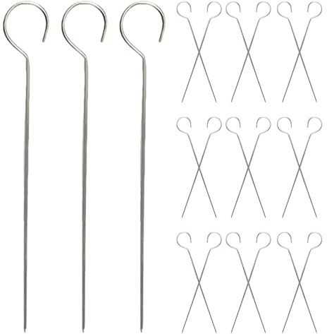 NUOBESTY 50 spiedini in metallo - Spiedini in acciaio inox per barbecue per grigliare la carne - Bastoncini riutilizzabili per kebab per cucina interna, forno, arrosti, feste