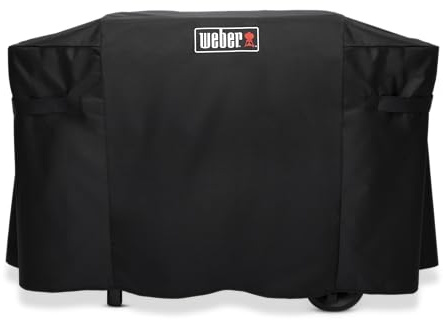 Weber Premium Grill Abdeckhaube für Plancha Slate GPD 71cm, atmungsaktiv UV- & wasserbeständig, Schutz for Wind & Wetter, mit Klettverschluss zum Befestigen - Schwarz (3401337)