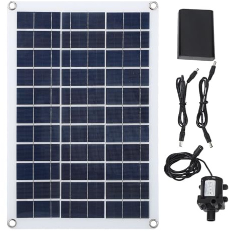 Kit pompa acqua solare 12V, pompa per fontana ad energia solare, pompa DC senza spazzole a basso rumore a lavoro continuo per laghetto da giardino, pannelli solari ad angolo