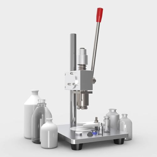 Crimpadora manual de viales, máquina de sellado de perfume de alta eficiencia para tapas de aluminio y plástico de 13 mm/15 mm/20 mm, herramienta de prensa de altura ajustable